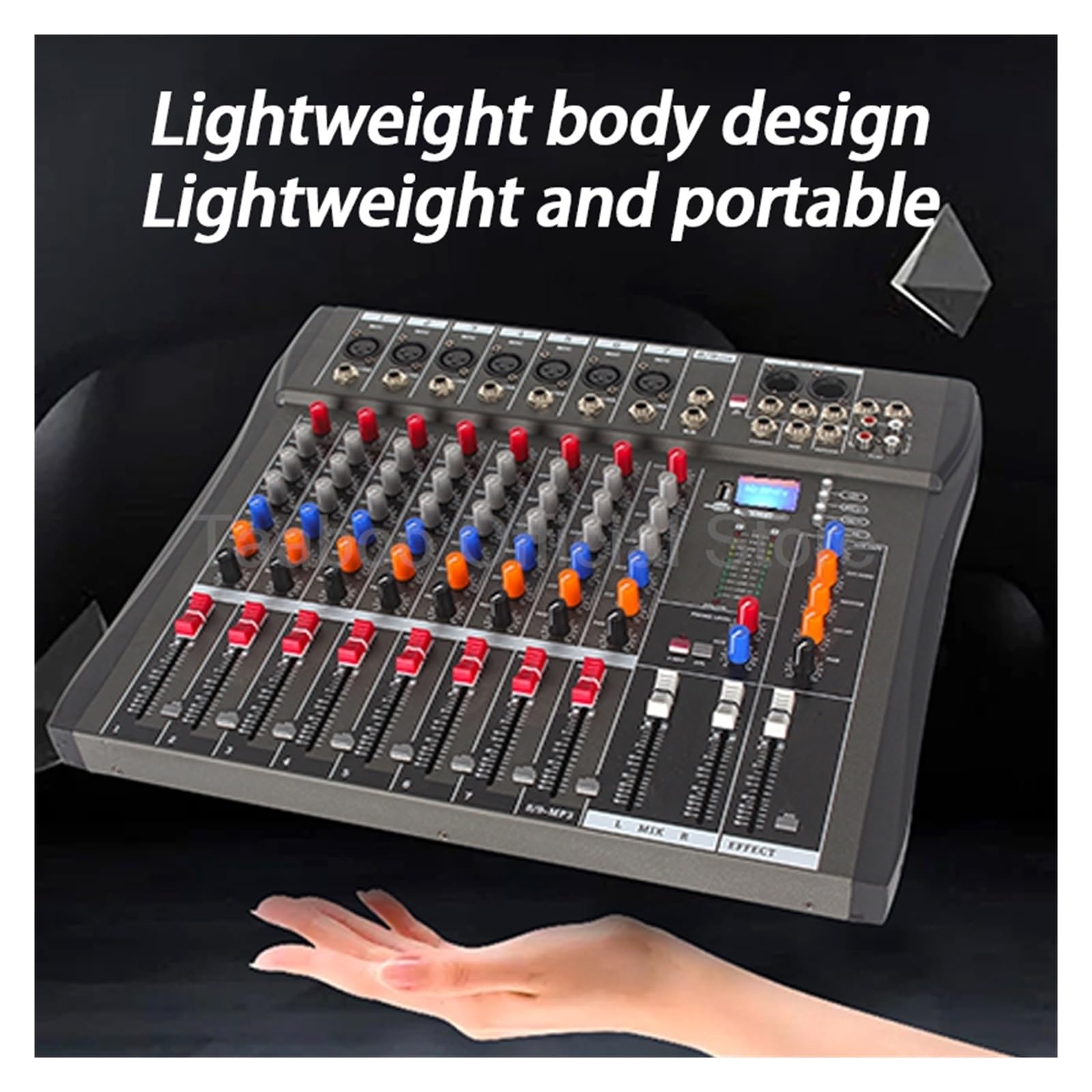 Mikser dźwięku, Mikser 8/12-kanałowy Profesjonalna konsola miksująca dźwięk Obsługa interfejsu zasilania Bluetooth USB 48 V dla baru DJ Party(12-channel Mixer)
