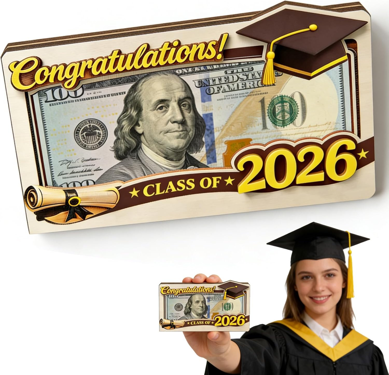 Amazon.com : 2026 Graduation Money Holder, Wooden Graduation Money Box ...