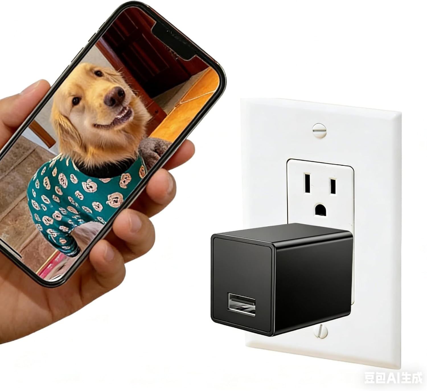 Hidden Spy Camera for Home Use, Mini Security Wireless WiFi Camera-USB Charger Camera - HD Nanny Cam,Indoor Nanny Cam for Baby, Pets, Motion Detection Alert