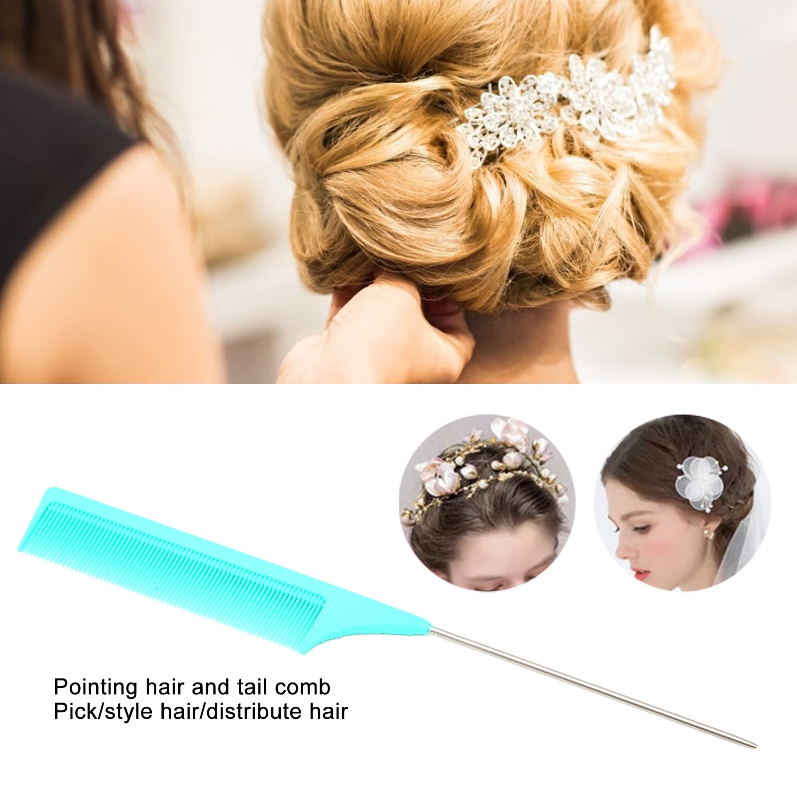 Amazon | もつれをほどくヘアブラシ、9列コームラットテールコーム