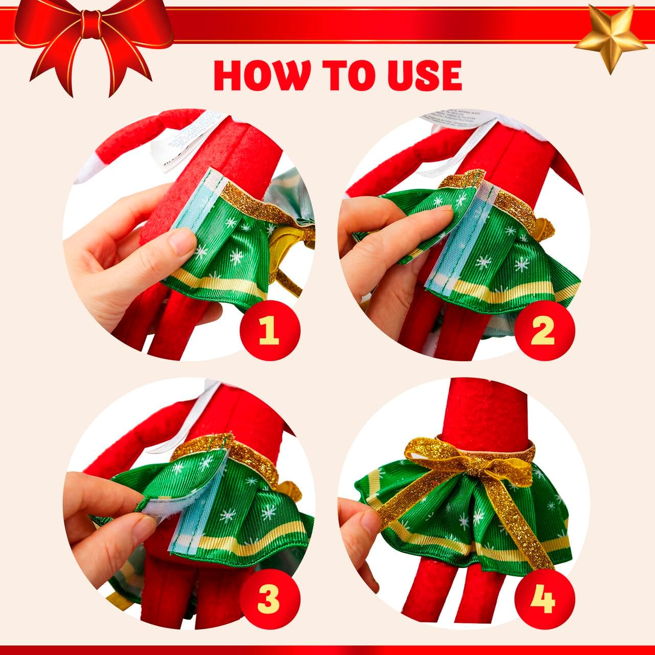 JOYIN 3 Pcs Christmas Skirts for Doll, Xmas Green Santa Clothing Dance Dress Accessories Set for Christmas Decorations and Specials