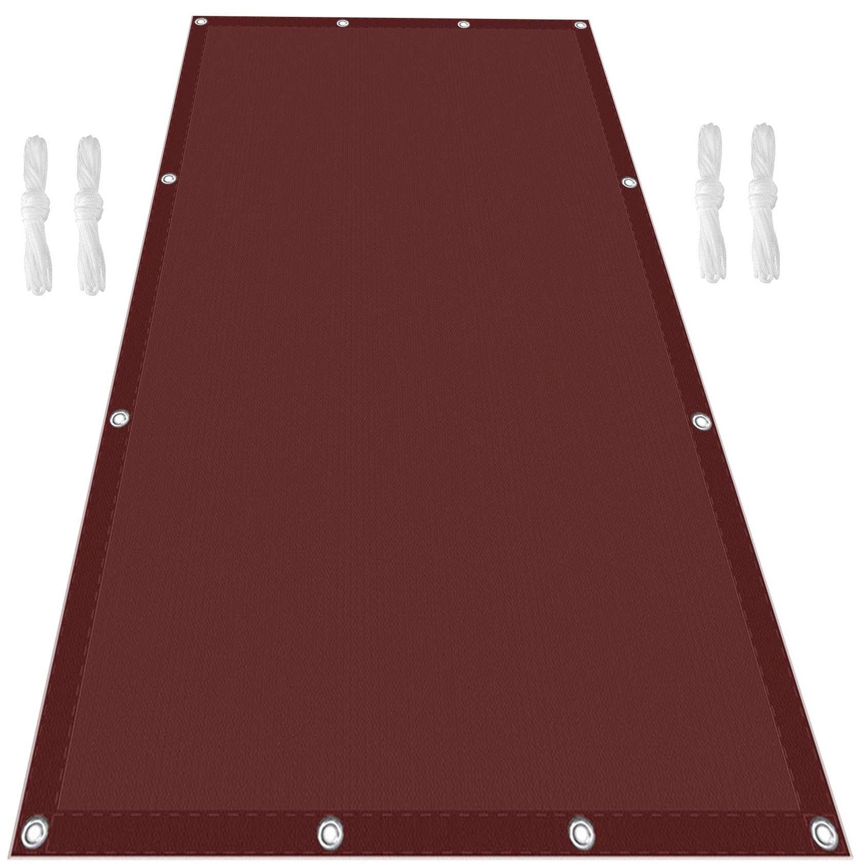 Voile d'ombrage balcon brise-vue bordeaux avec cordon toile solaire patio