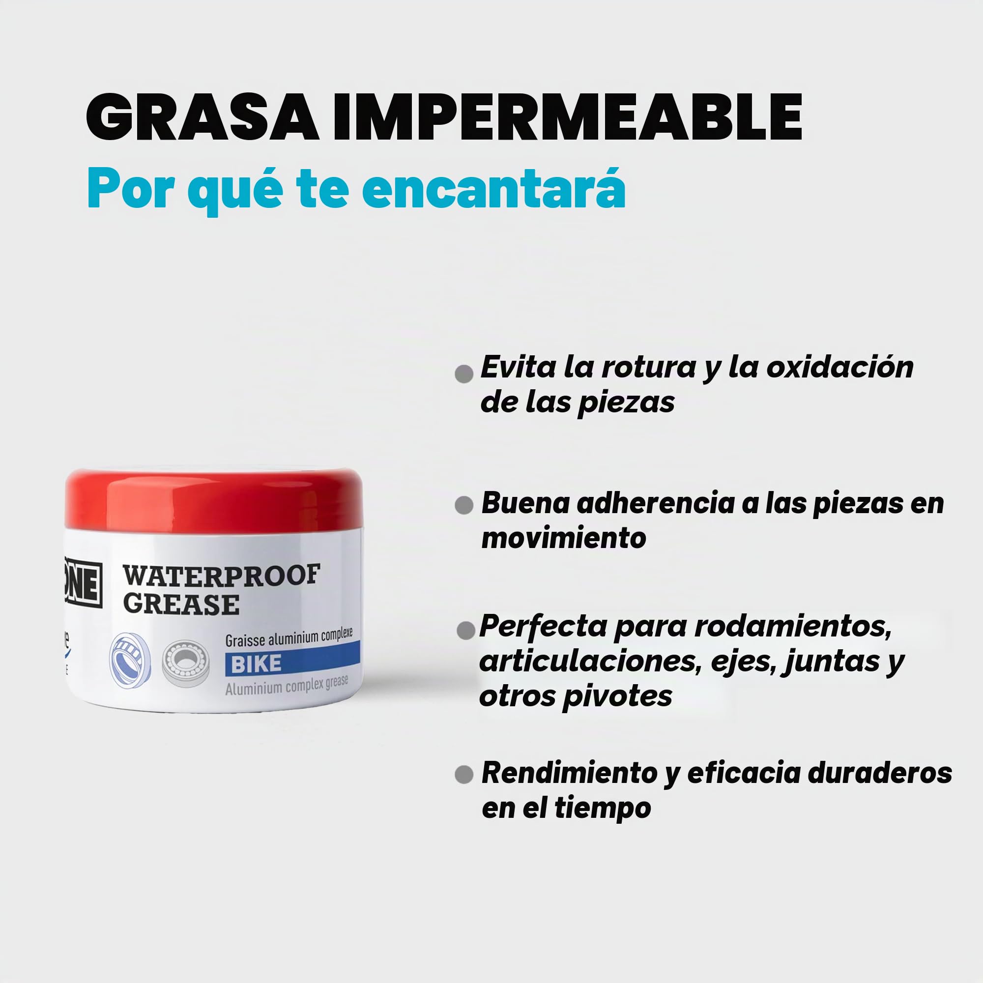 IPONE - Grasa Mecánica Moto - Waterproof Grease - Resistente al Agua - Anti-Desgaste - 200g