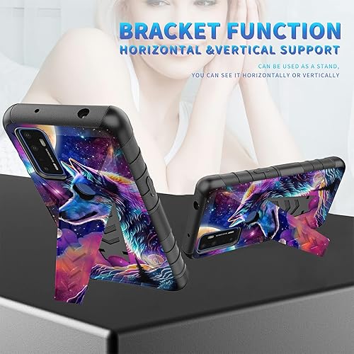 Miniatura 55 de AT&T Calypso 2 (U319AA) Funda con protector de pantalla de vidrio templado resistente con función atril integrado para debut de críquet, ciervo