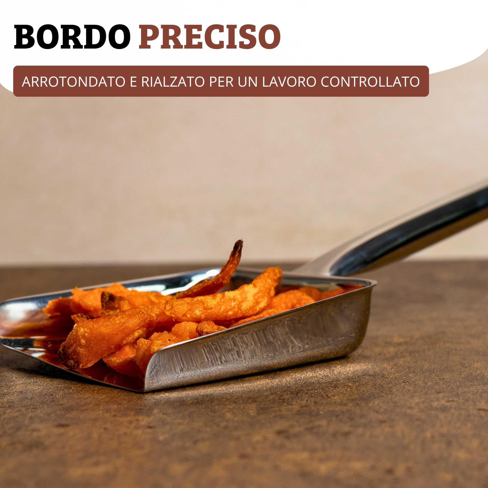 Westmark Paletta per patatine fritte, Lunghezza: 26 cm, Acciaio inox, Argento, 91292270