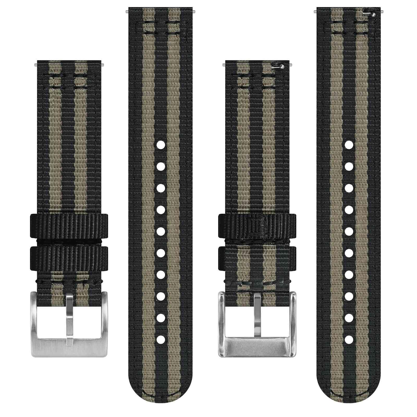 BISONSTRAP Correas de Nailon Militar, Correas de Reloj para Hombres, Liberación Rápida, Hebilla Cepillada, Ancho de Correa 18mm 19mm 20mm 22mm