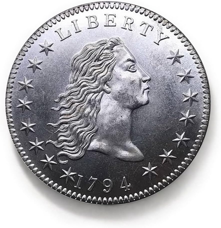 Antique Silver Coins, American Ancient Coin Collection, Flowing Hair Silver Dollar & Morgan Dollar Coin, U.S. Old Coins for Collectors, Commemorative Coins (Flowing Hair 1794)