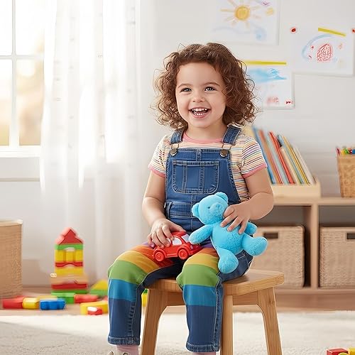Miniatura 2 de Taburete de madera para niños – Taburete pequeño para sentarse o pararse – Taburete antideslizante para fregadero de baño, entrenamiento para ir al
