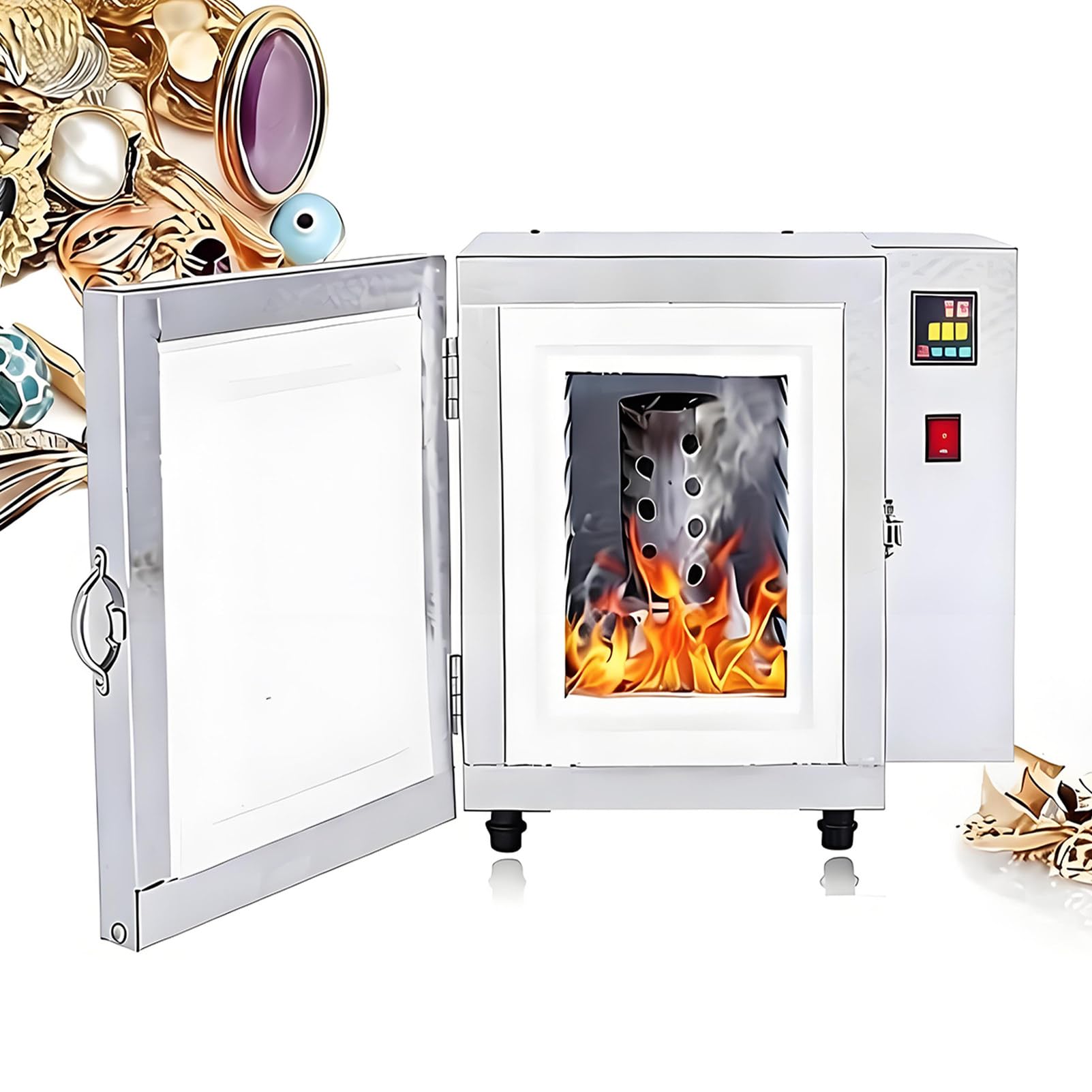 1500 W Forno a Muffola da Laboratorio per Ceramica, con Display della Temperatura e Temperatura Massima di 800 °C (1472 °F) per Creazione di Gioielli e Fusione di Metalli