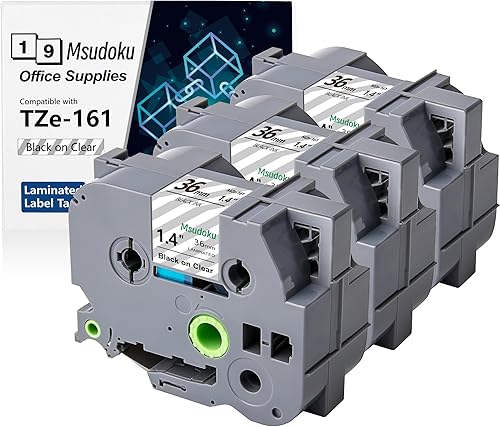 Vista 137 de Paquete de 3 cintas Tze Tz de 0.47 pulgadas laminadas verde TZe-731 TZe731 TZe731 compatibles con Brother P Touch Label Maker Tape para PT D200 D210