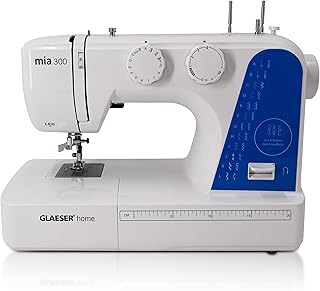 GLAESER® Home Mia 300 Nähmaschine Easy für Anfänger mit Automatischer Einfädler, 24 Stich-Varianten, Kinderleichte Bedienung