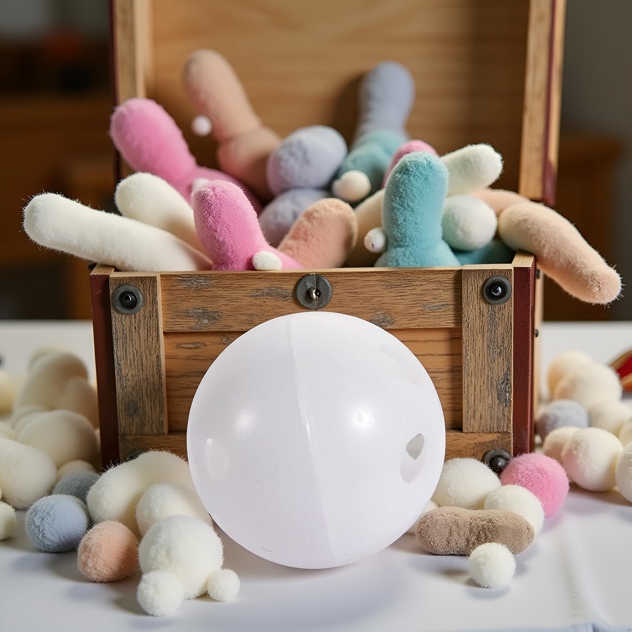 10 piezas de sonajero blanco insertos caja de sonajero reparación de muñeca ruidoso fabricante de ruido inserto sonajero para animales títeres muñeca caseros mascotas y anillos de felpa 8