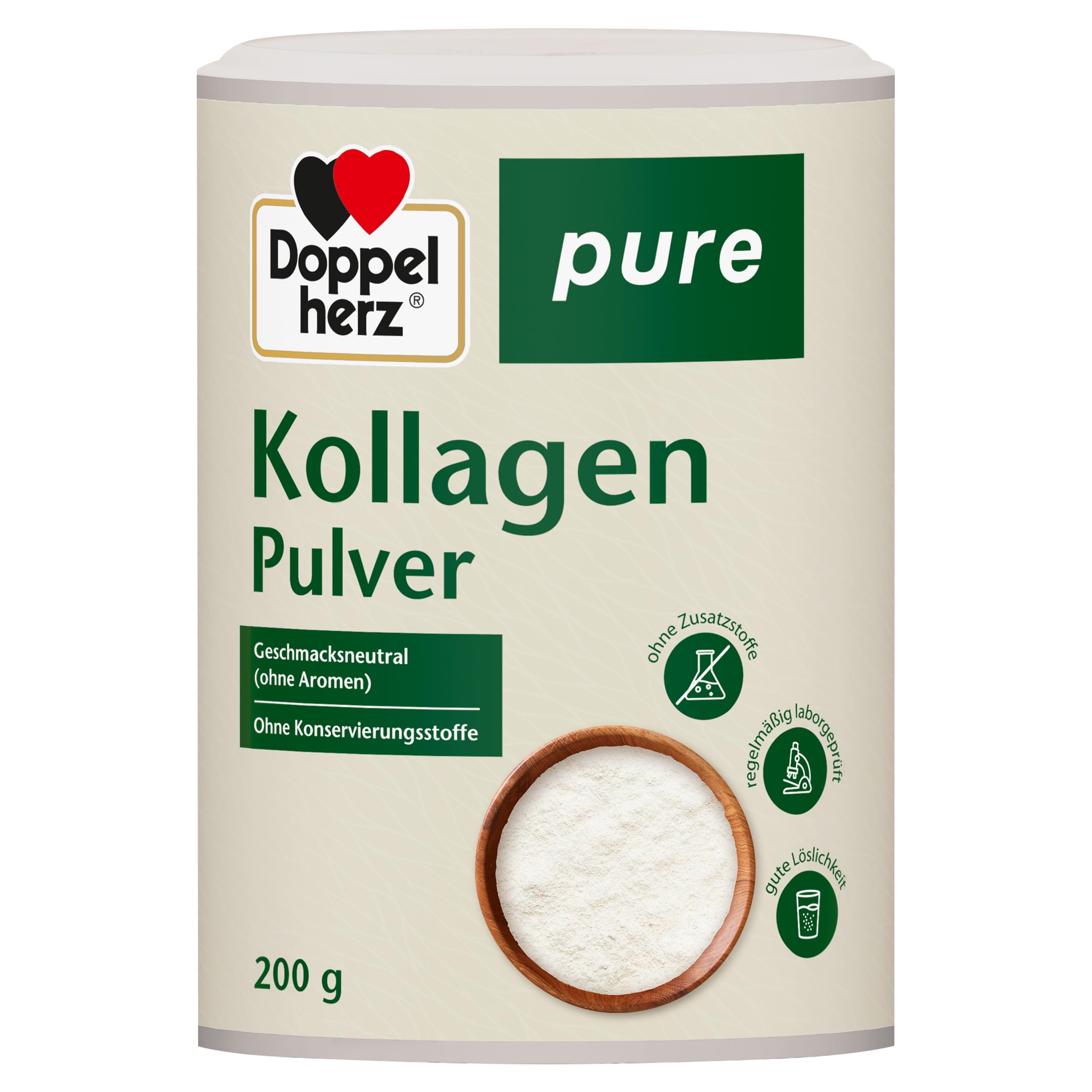 Doppelherz pure Kollagenpulver – geschmacksneutral, 200 g (Rind)
