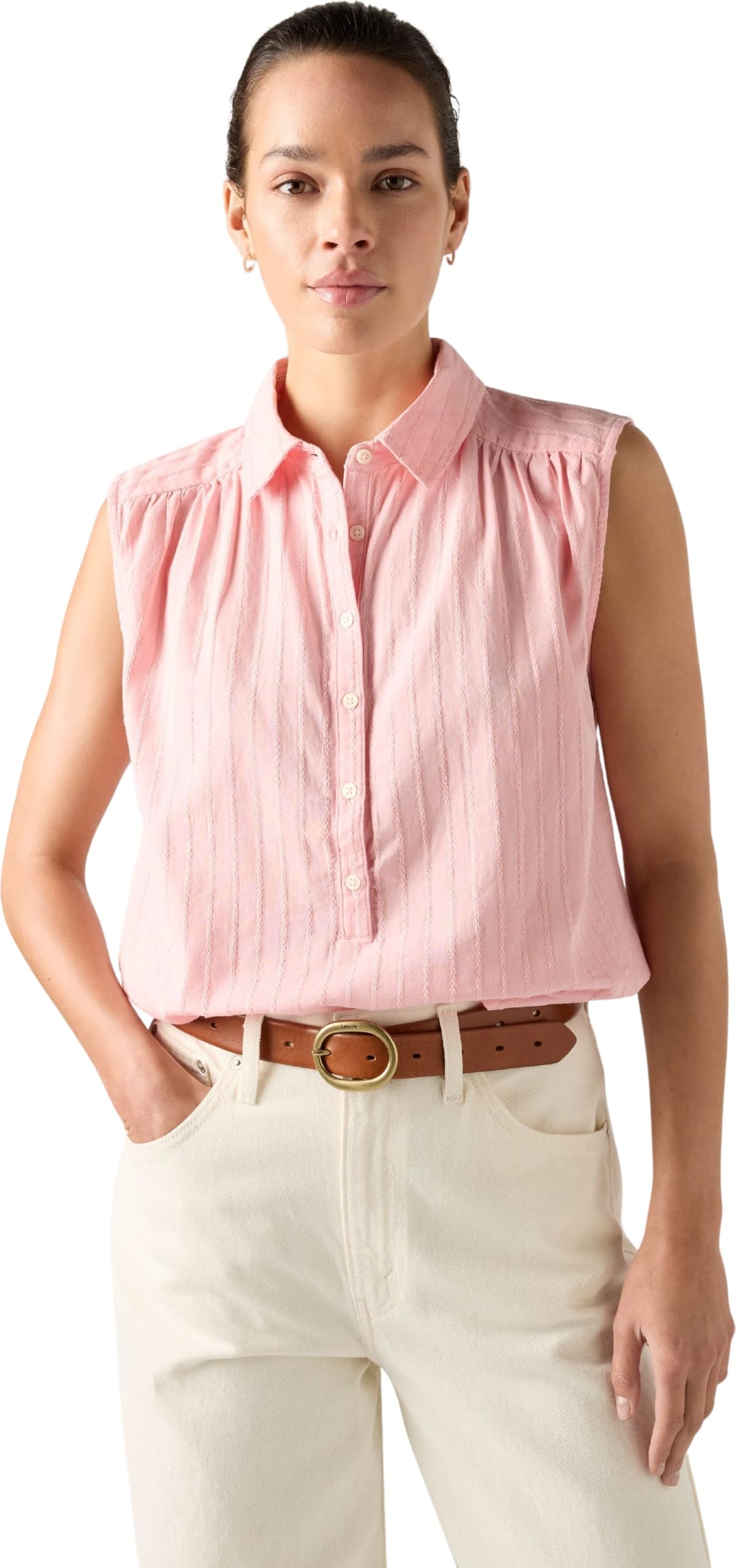 Levi's Donna Blusa Londynn Popover con Colletto a Punta, Senza Maniche