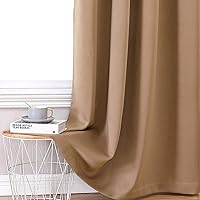 Vista 6 de ChrisDowa 100% Blackout Curtains for Bedroom with Black Liner, 2 Thick Layers Total Blackout Thermal Insulated Grommet Window Curtains 2 Panels Set
