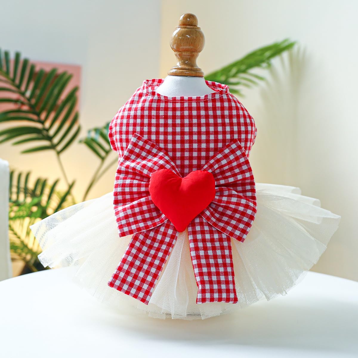 Robe pour Petit Chien Rouge XL Coton/Polyester Printemps/Été Femelle Princesse Chien Jupe Robe