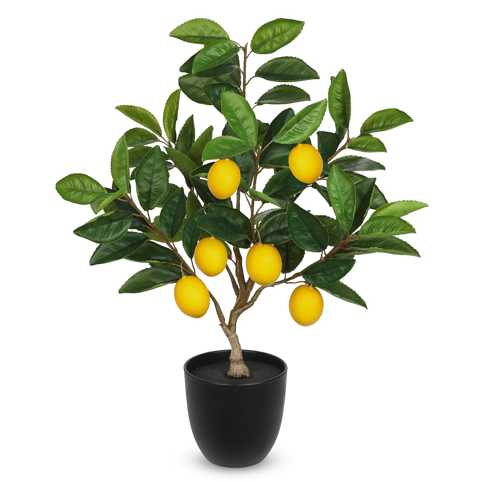 Hollyone 50CM Artificial Lemon Plant in Pot, Fake Potted Plant Decorative Faux Plants, Small Faux Lemon Tree for Bedroom, Living Room, Bathroom, Desk, Table, Kitchen, Home Decor