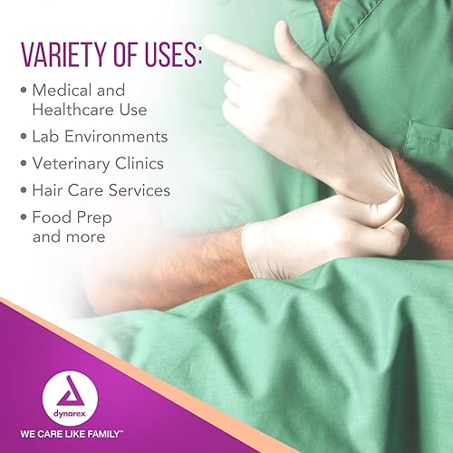 Miniatura 5 de Dynarex Guantes quirúrgicos de látex desechables estériles, sin polvo, empaquetados estérilmente en pares, uso médico y sanitario profesional,