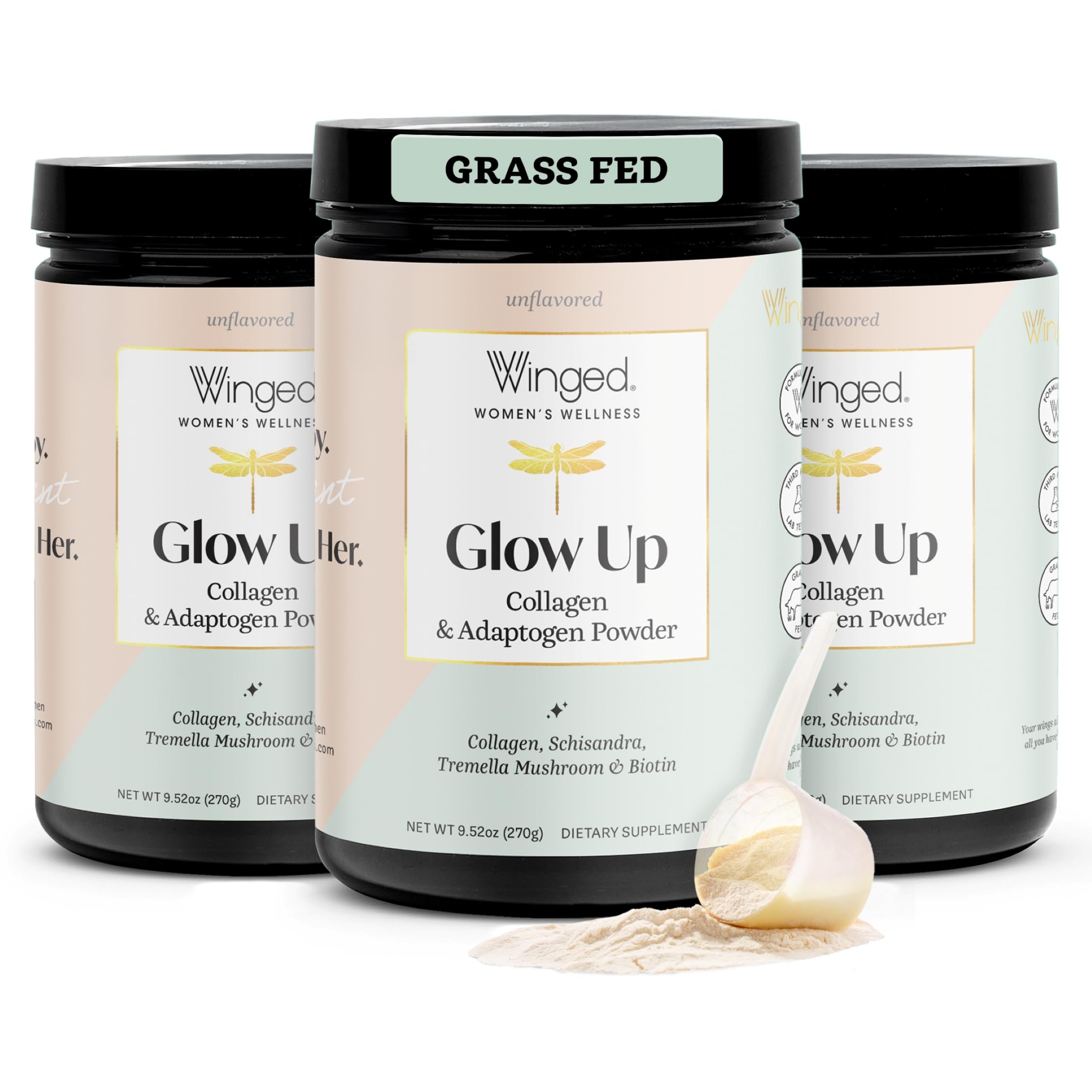 Winged Wellness Glow Up AM, Collagen Powder for Women, 21 Servings — Amazon image 9