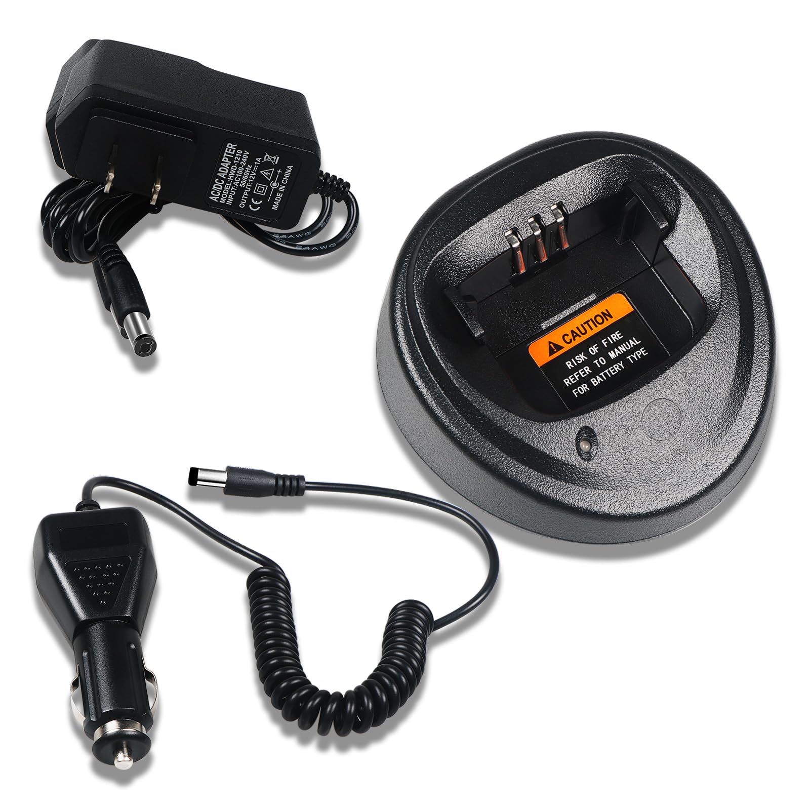 CP200 CP200D Cargador de escritorio DC 12V/24V Cargador de coche compatible con Motorola R2 CP150 PR400 CP040 CP140 EP450 DEP450 CP180 Radio Batería Carga NNTN4497 NNTN4970 NNTN4851 PMNN4851 PMNN44970