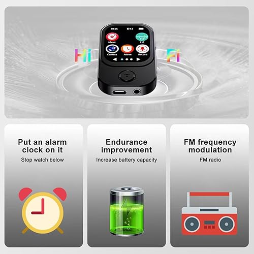 Miniatura 6 de PUSOKEI Reproductor de MP3, pantalla táctil de 2.01 pulgadas, reproductor de música de video HD 720P con cámara de alta fidelidad para video