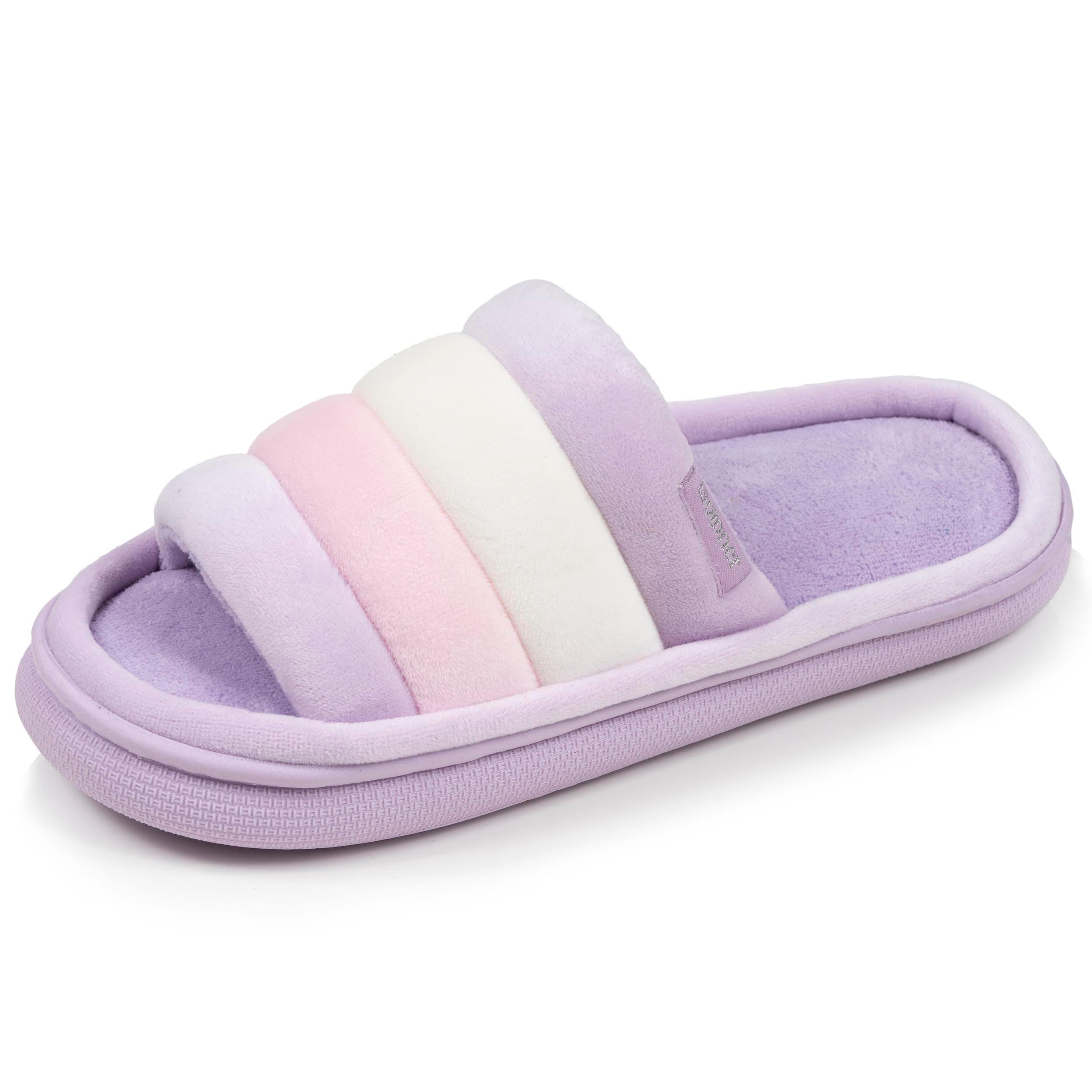Isotoner Chaussons pantoufles Mules ouvertes femme velours semelle bloup xtra confort,