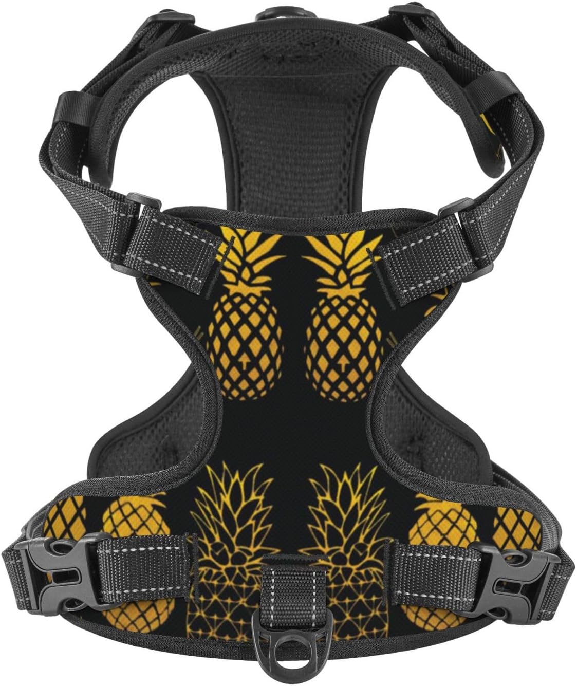Golden Pineapple No Pull Dog Vest Harness for Small Medium Large Dog Puppy Pets Cats Outdoor Walking