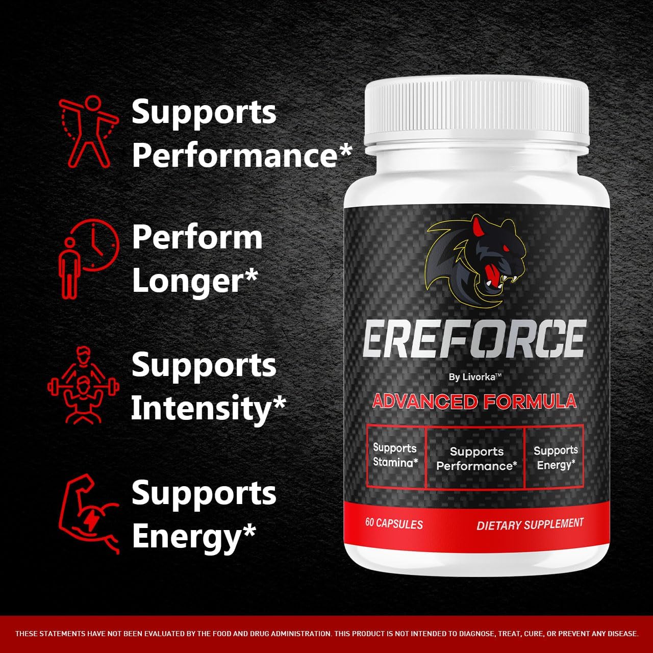 Ereforce - Ereforce Capsules Advanced Daily Formula Premium All Natural Ingredients- Maximum Strength, EreforcePills Support Reviews for Overall Health and Wellness, 60 Capsules for 1 Month - Image 2