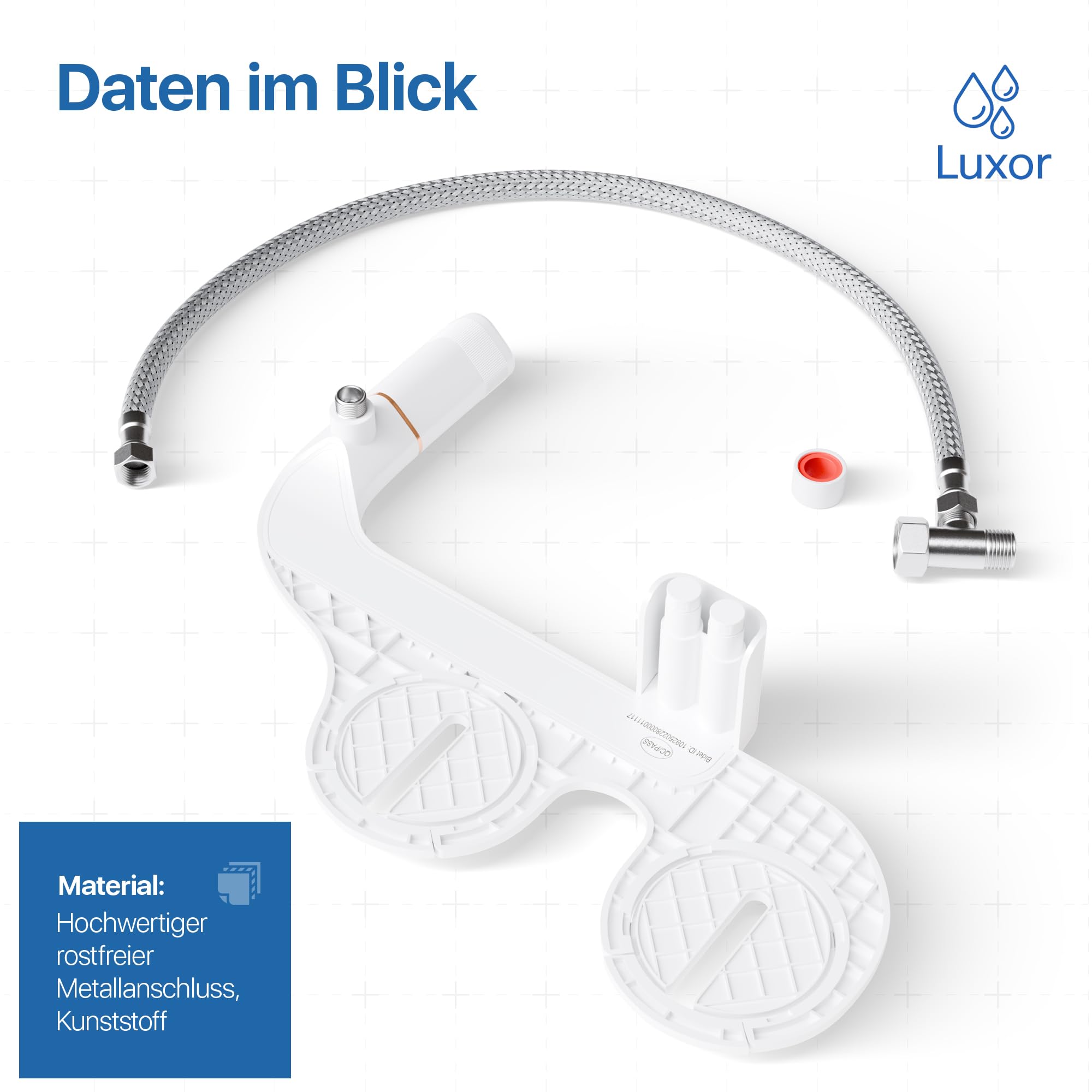 Luxor Insert de bidet pour les toilettes – Embout WC pour adultes avec double buse [femmes et hommes] | Pression d'eau réglable et montage facile | Nettoyage hygiénique enfin grâce à la douche de