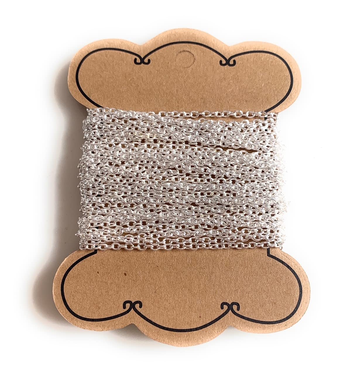 Angel Malone 5 Meters. (3mm x 2mm) Cable Chain Jewellery Making Findings - UK Seller (Bright Silver Cable)