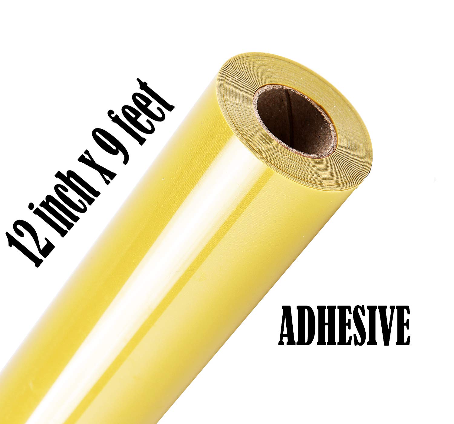 Funkaka Glossy HTV Heat Transfer Vinyl Rolls, 12" x 9ft Golden Iron On Vinyl for T-Shirts, Easy to Cut & Weed, All Cutter Machines Compatible