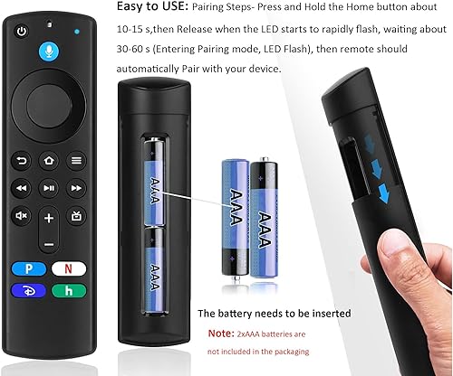 Vista 5 de Nuevo control remoto de voz de repuesto para TV Stick 4K, forTV 3rdGen, forTV Stick/4K Max/3ª generación/2ª generación, Lite, Cube