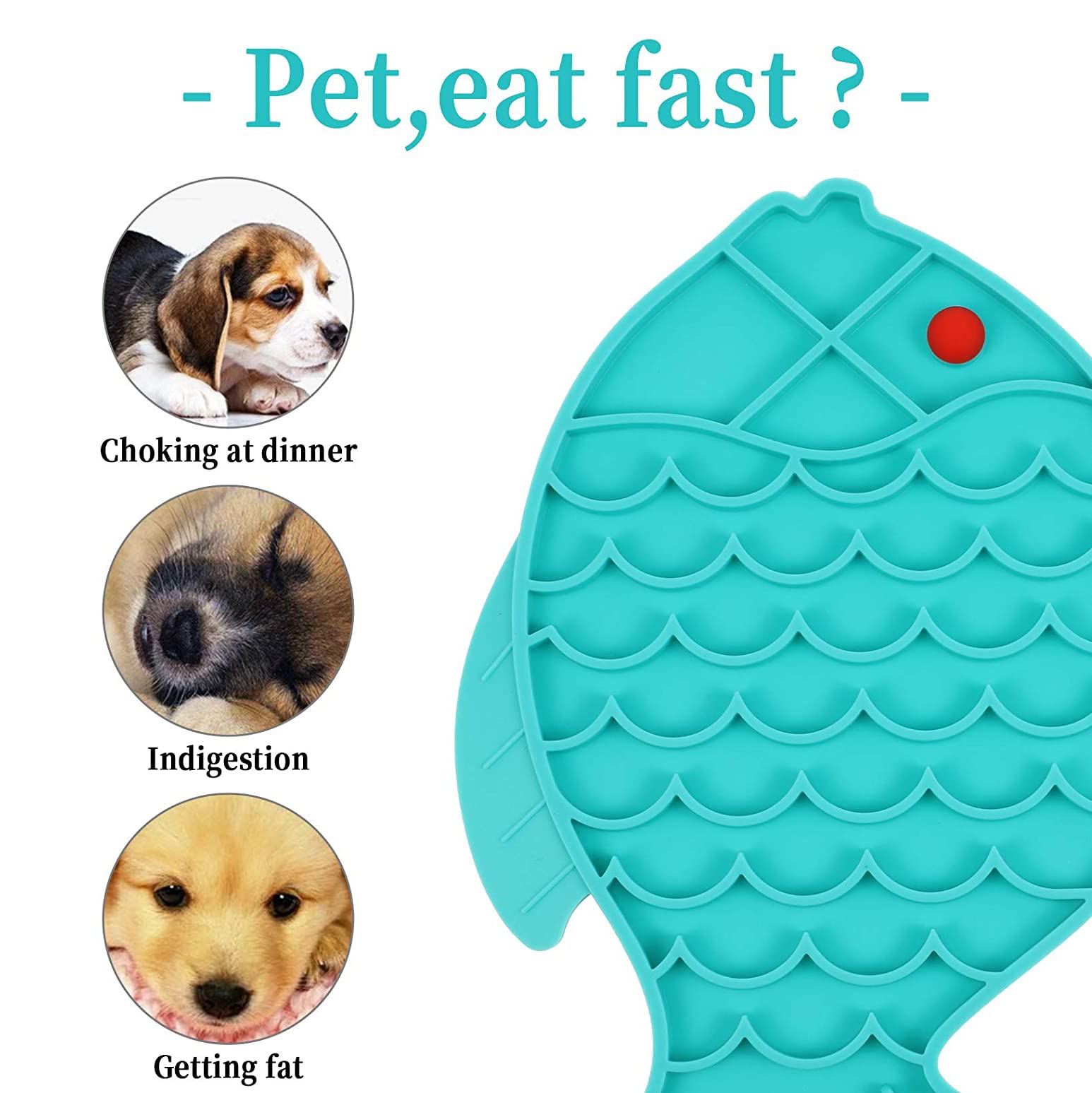 Leckmatte Für Hunde – Slow Feeder, Spülmaschinenfest, Mit Saugnäpfen (blau) Zur Beschäftigung & Bad-Ablenkung