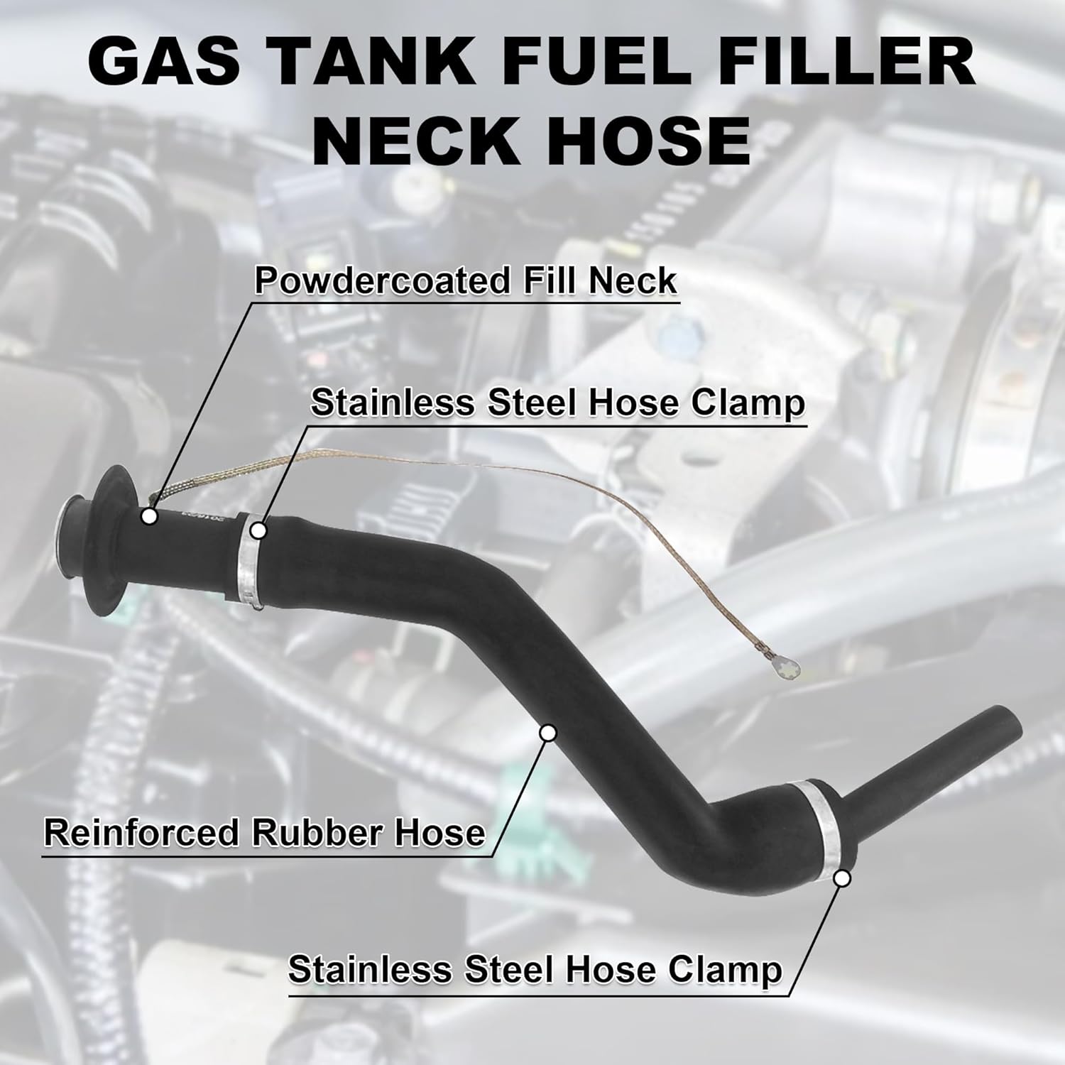 PartsFlow Fuel Gas Tank Filler Neck for 1993-1997 Ford Ranger STX/Splash/Sport/XL Pickup 2-Door 2.3L 3.0L 4.0L V6 FN549 F47Z9034R