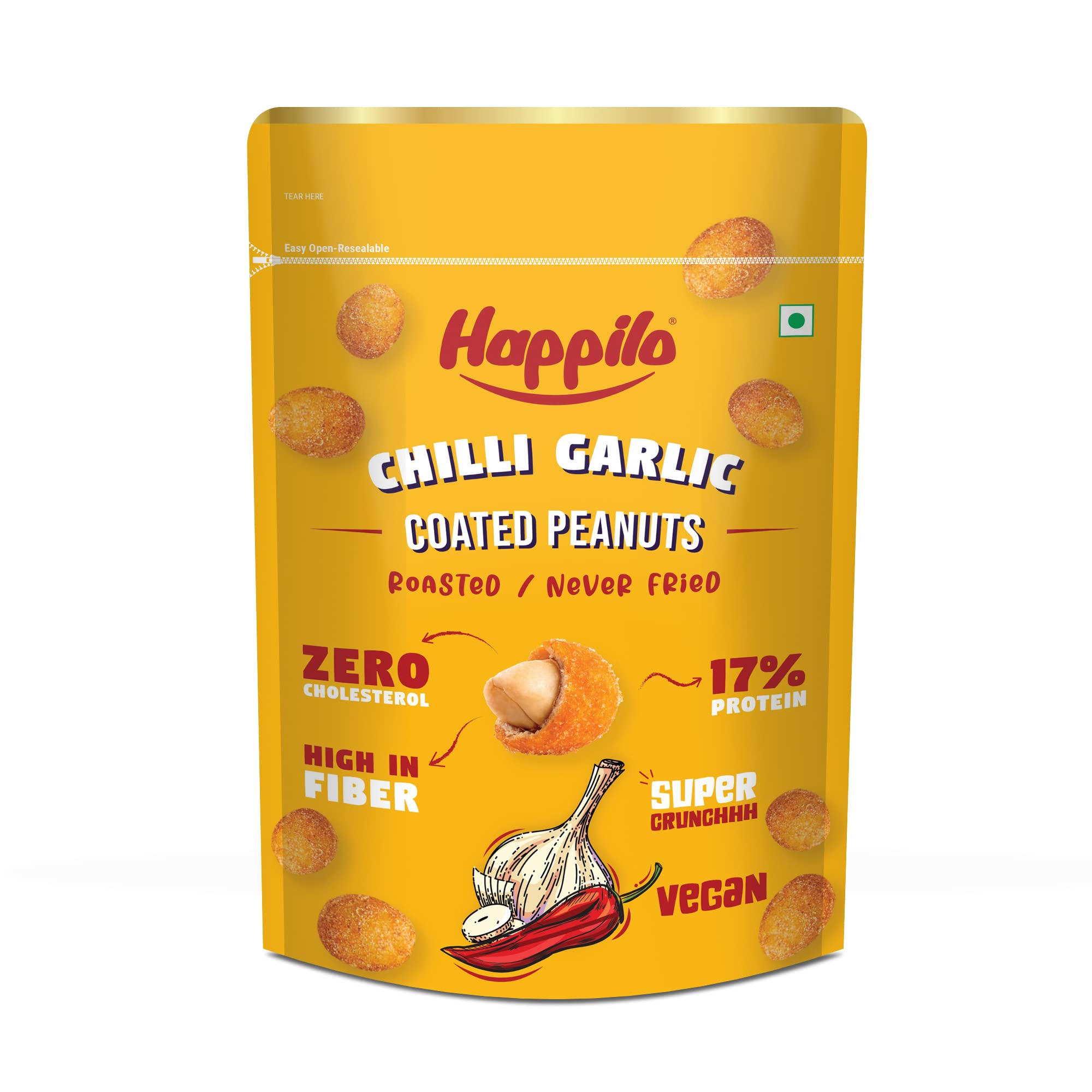Happilo Premium Super Snack Chili Garlic Peanut 150g, Crunchy and Nutty, High in Protein and Dietary Fibre (B09VSQPC5V) Amazon Price History, Amazon Price Tracker