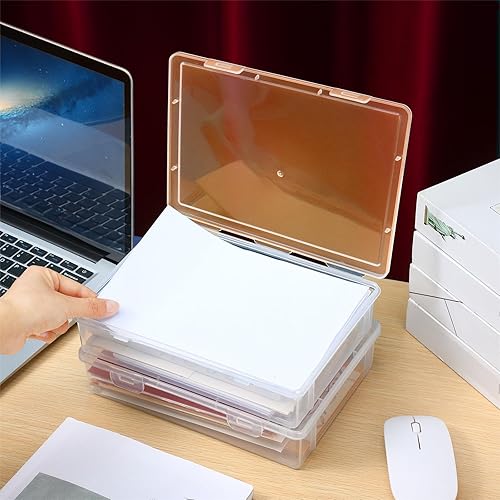 Miniatura 5 de Qunclay 6 cajas de almacenamiento de plástico de 7 x 9 x 2 pulgadas con tapa, organizadores de manualidades, contenedores de plástico transparente,