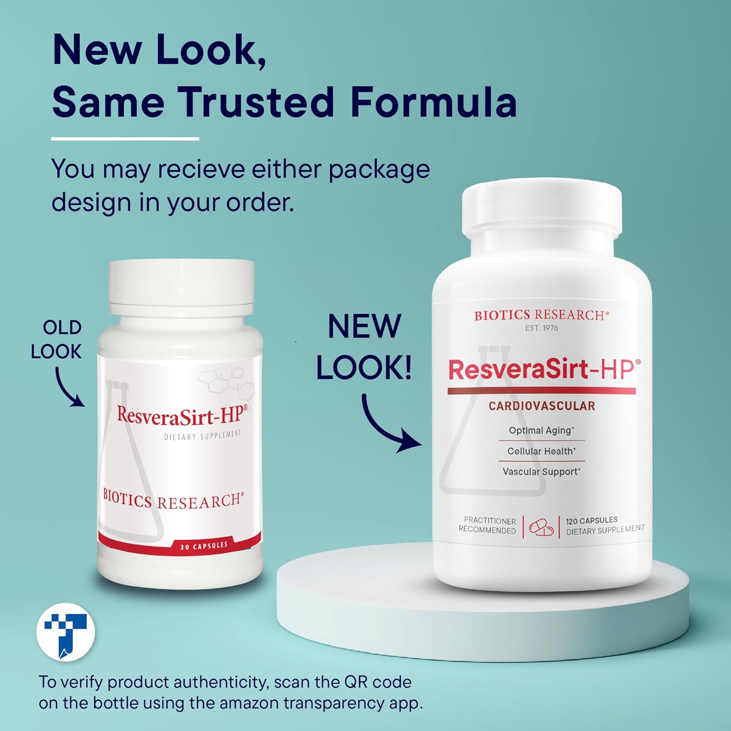 Biotics Research ResveraSirt HP Formulated by Dr. Mark Houston, Trans Resveratrol, Quercetin, Increase Sirtuin Activity, Cardiovascular Support, Heart Power, Vascular Support, 120 Capsules