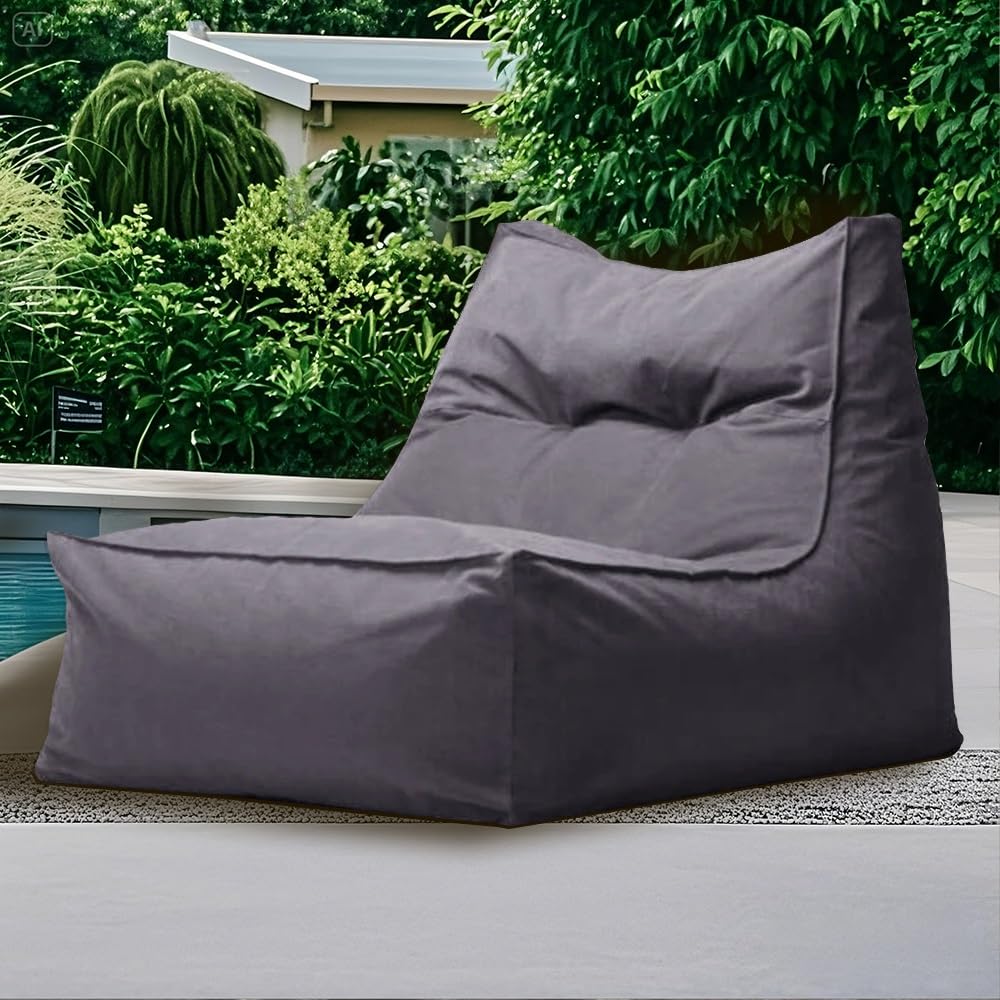 SXBCyan Fodera Pouf da Esterno (Senza Imbottitura) Poltrona a Sacco Galleggiante in Oxford, Resistente alle Intemperie, for Esterni, Senza Imbottitura, for Giardino, Spiaggia, Piscina(Dark Grey)