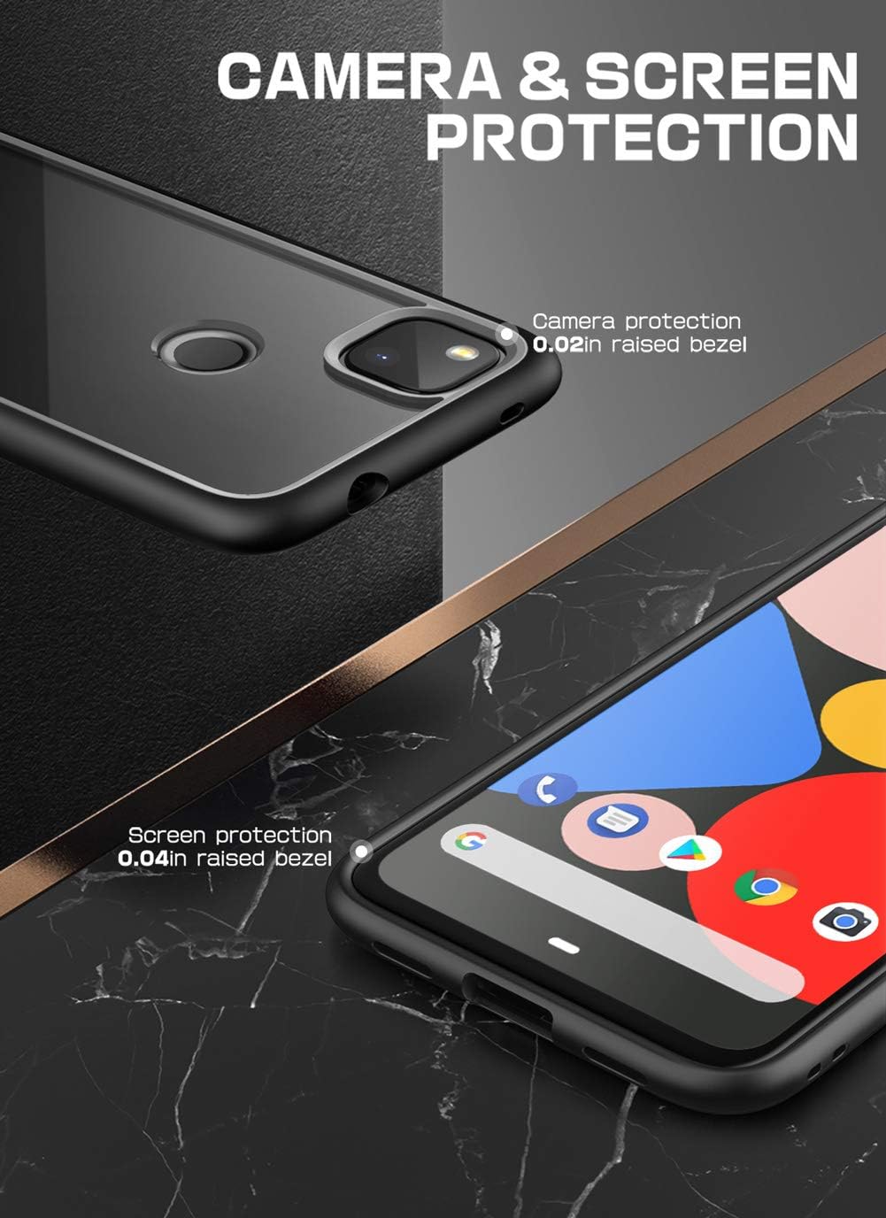 SUPCASE Unicorn Beetle Style Series Case Designed for Google Pixel 4A (2020 Release), Premium Hybrid Protective Case (Black)