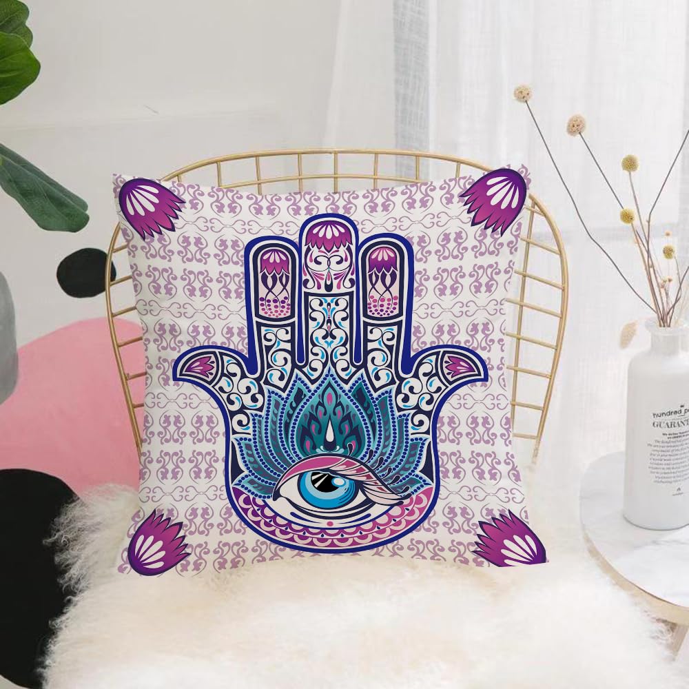 HYOSXW Cushion Cover,Throw Pillow Case Home Decorative for Living Room Bedroom Sofa Chair 16X16 Inch,Hamsa symbol. Decorative pattern. The ancient sign of Hand of Fatima.,Pillowcase 40X40cm