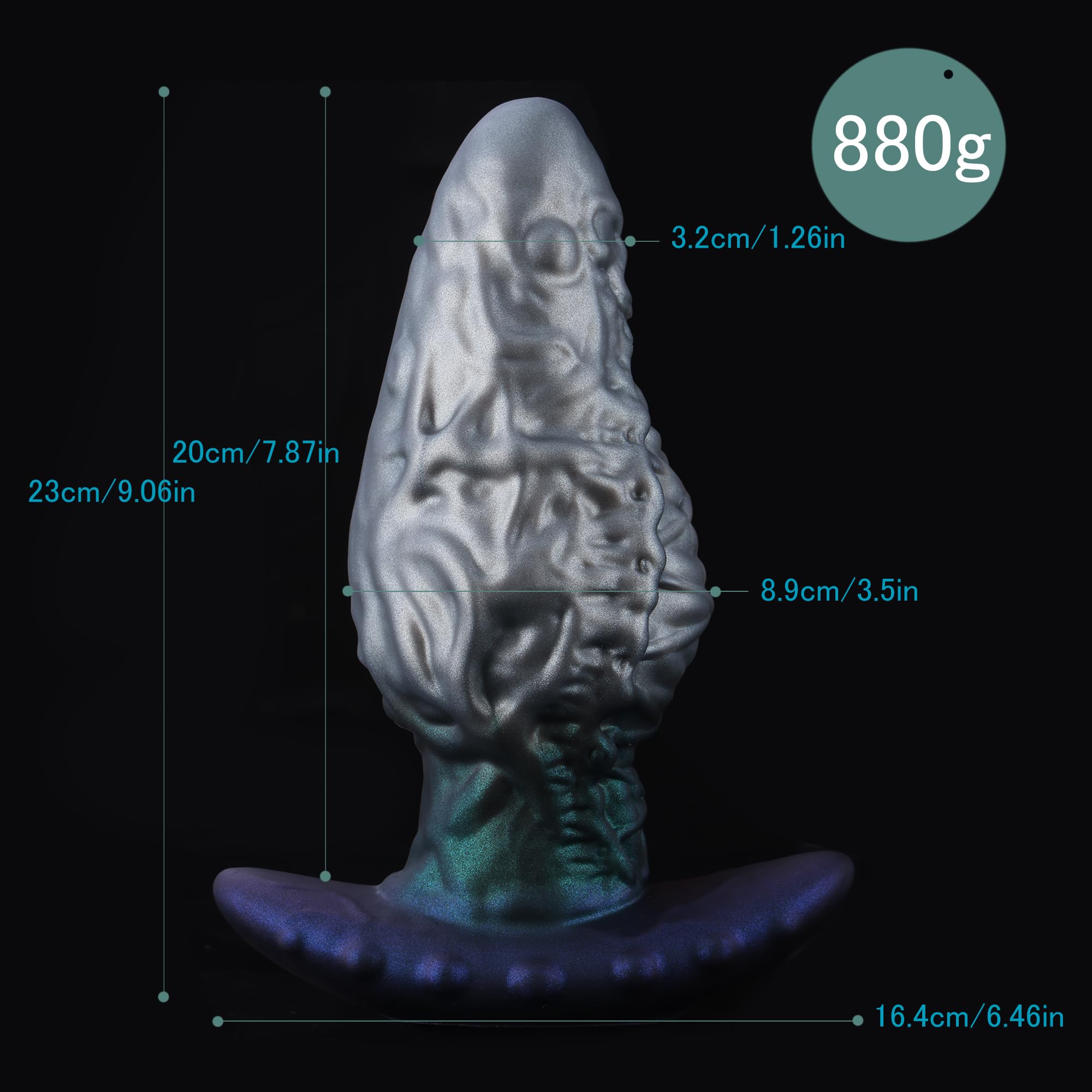 Wildolo Silicone Anal Plug, 7.8' x 3' Large Butt Plug Dildo with Curved Base & Slender Waist, Adult Sex Toys for Advanced Women Men: 2X-Large