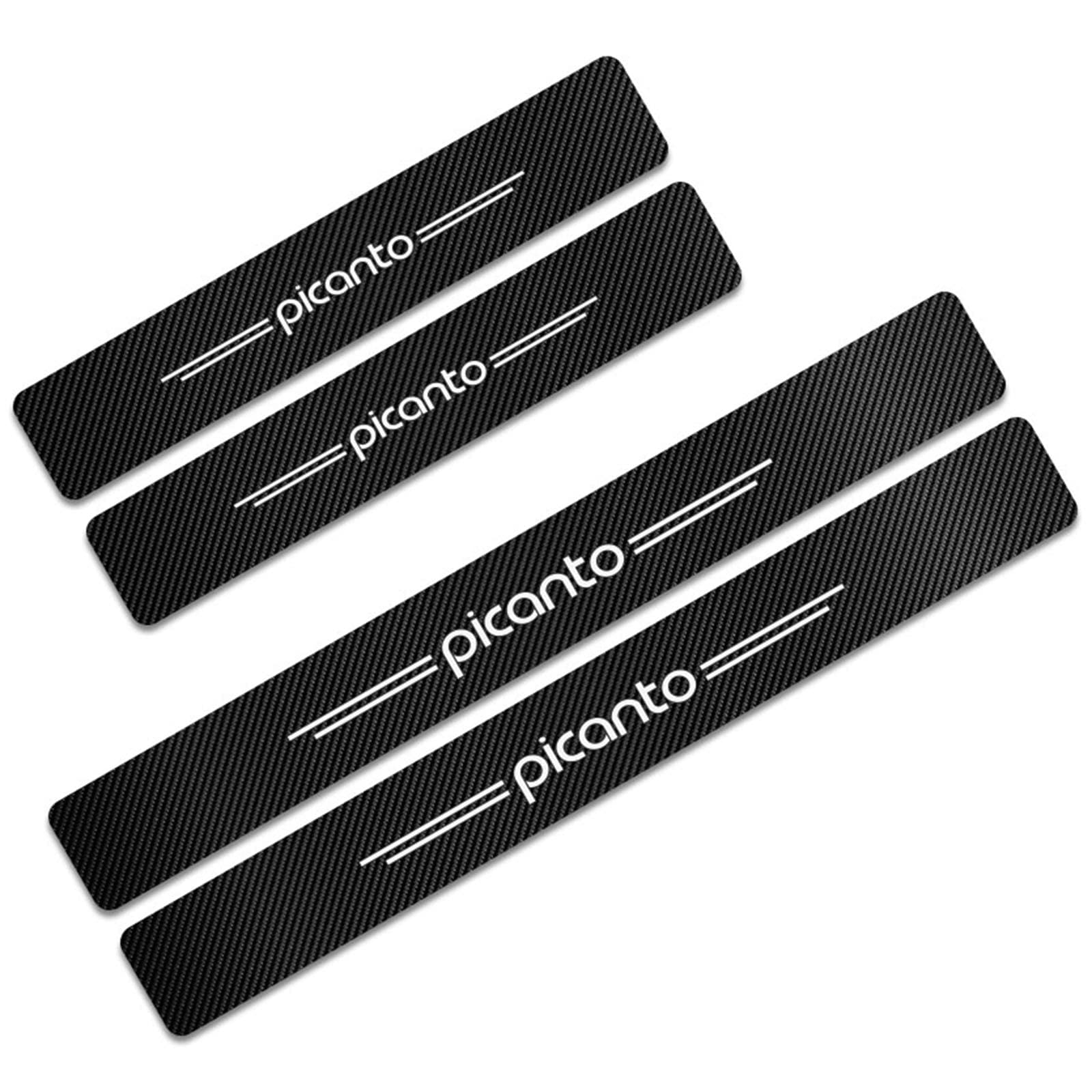 EAGLEG Car Door Sill Protector for K-IA Picanto 4PCS Car Door Sill Scuff Plate Carbon Fiber Stickers Accessories,White