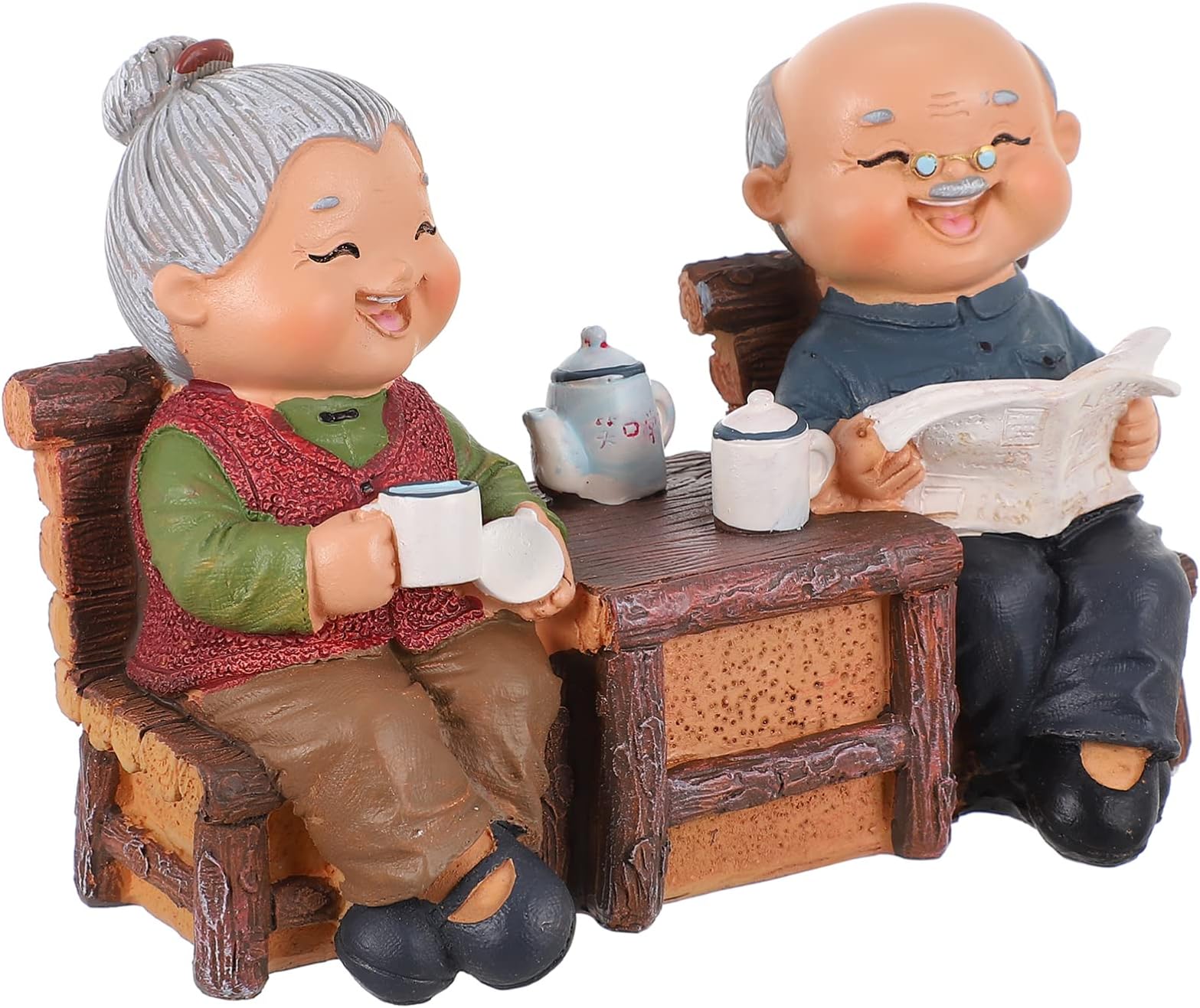 IMIKEYA Love Couple Figurines: Love Sculpture Elderly Couple Sculpture Anniversary Statue Resin Collectible for Valentines Christmas Wedding Desktop Decor