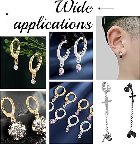 Miniatura 7 de UNICRAFTALE Huggie - Pendientes de aro dorados con 12 pares de aretes de aro de acero inoxidable hipoalergénicos de 0.039 x 0.028in, juego de aretes