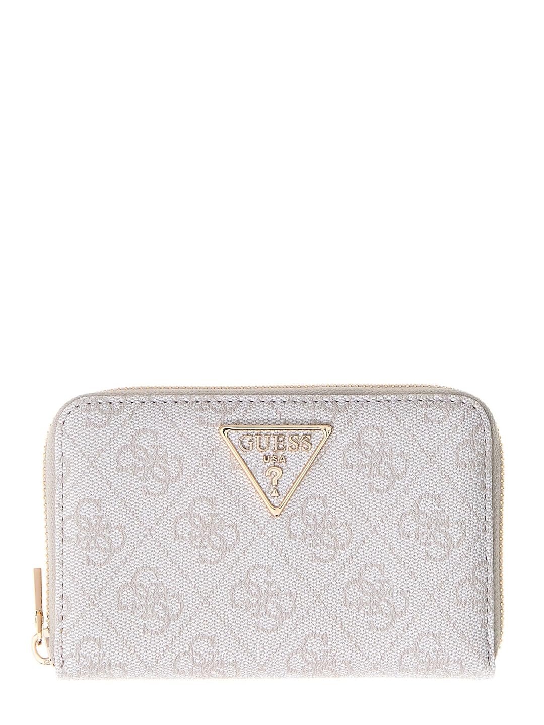 GUESS Geldbörse Laurel II SLG Medium Zip Around Wallet Bone Logo Creme
