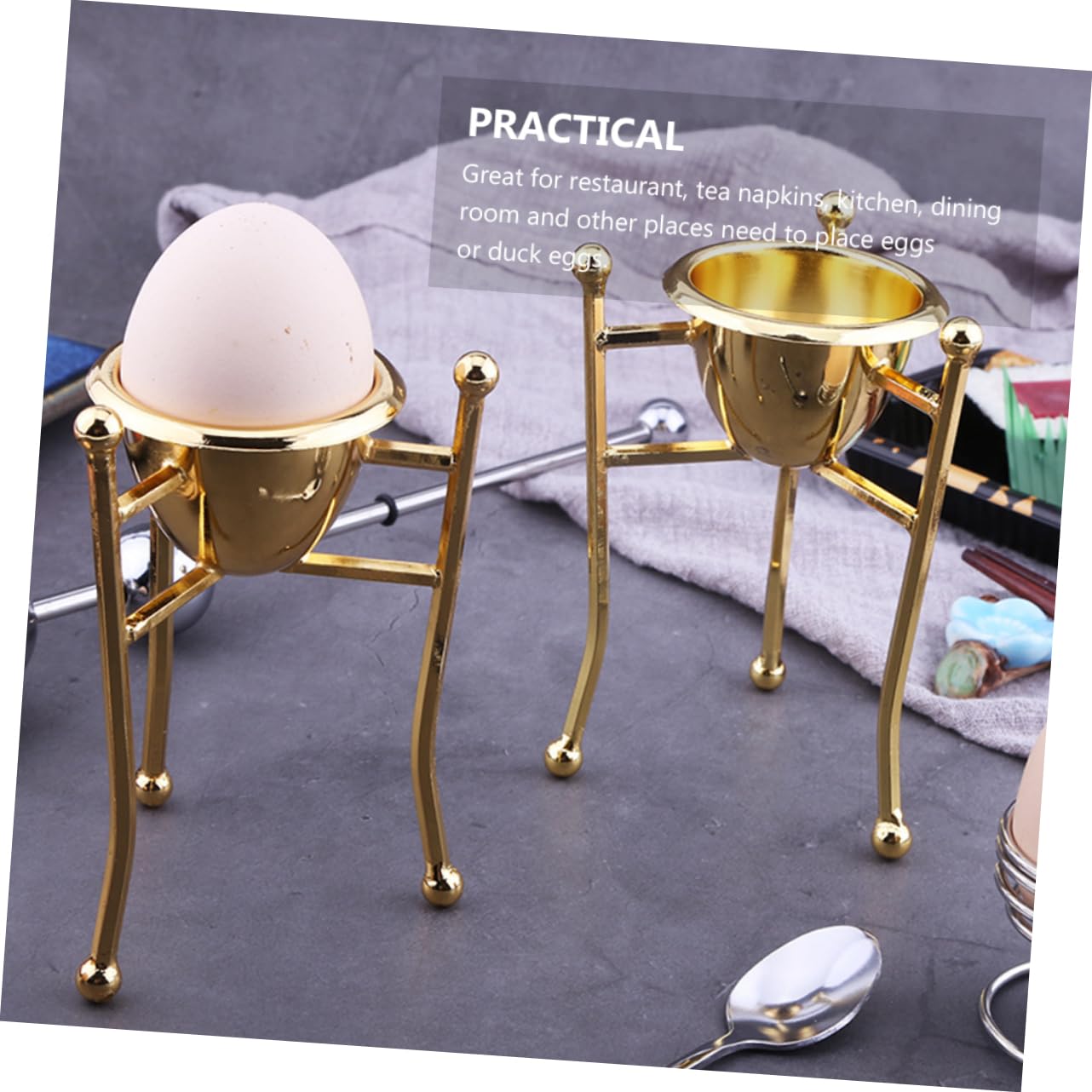 TOPBATHY 2pièces Porte-œufs Doré Support pour Œufs Cuits pour Cuisine Occasions Spéciales