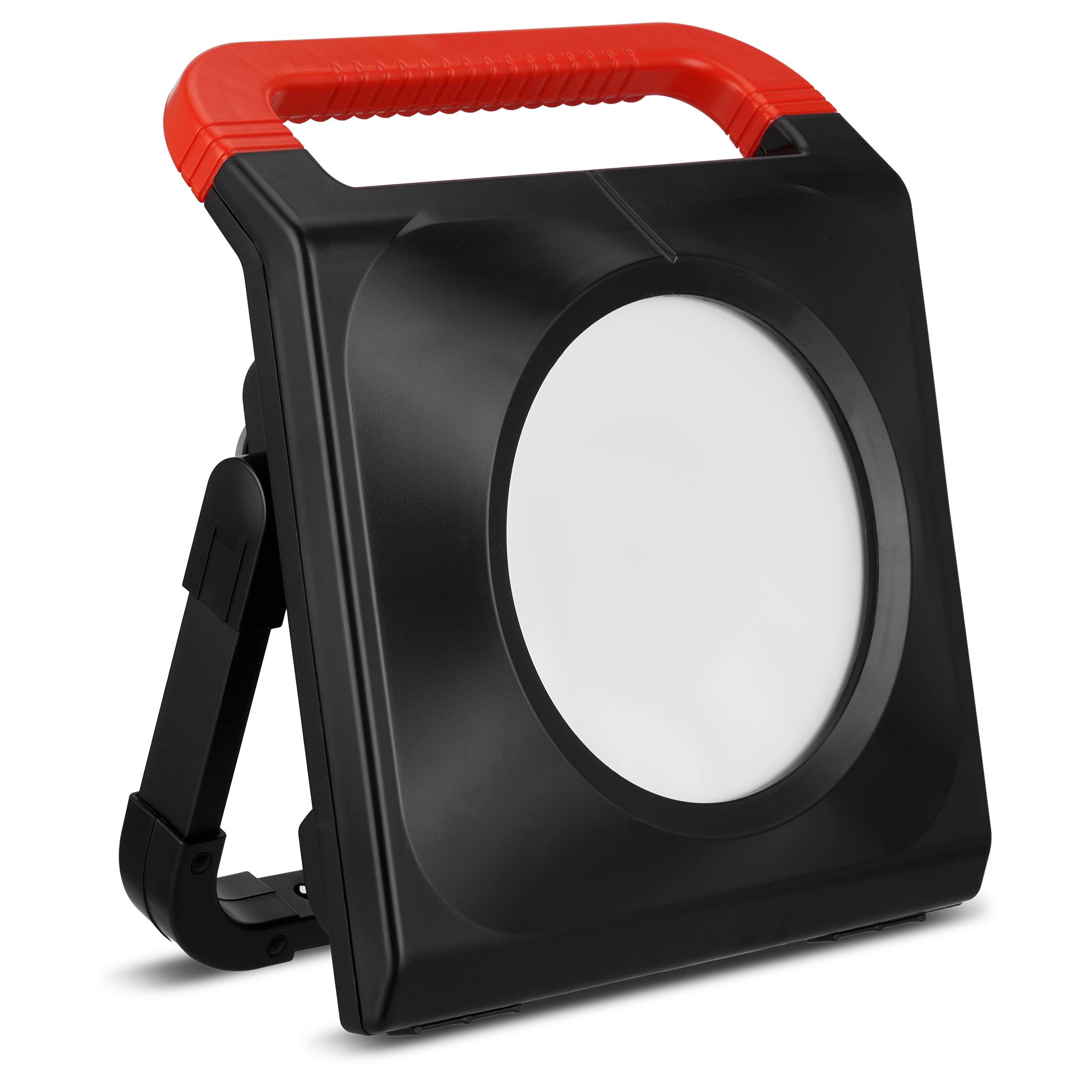REV WORKLIGHT Baustrahler - Arbeitsleuchte mit zwei Steckdosen, 50W, 4300lm, 6500k, IP54, schwarz