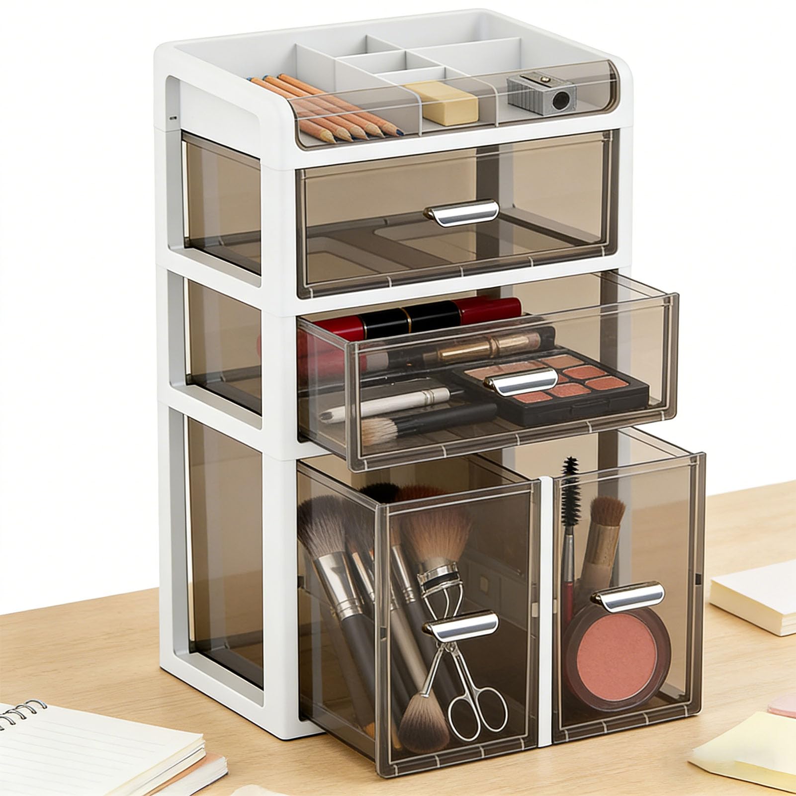 Yosoo Health Gear Bureau Organisateur Clair avec Tiroir, 30x20x48.5cm