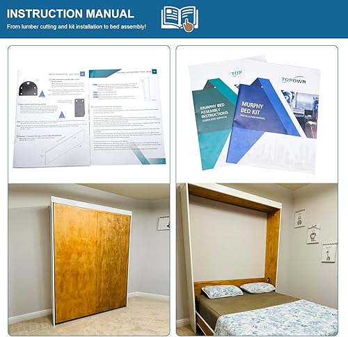 Miniatura 8 de TOPOWN Kit de cama Murphy de lujo tamaño Queen Murphy Kit de cama Murphy Kit de cama Murphy Kit de cama Queen (vertical)