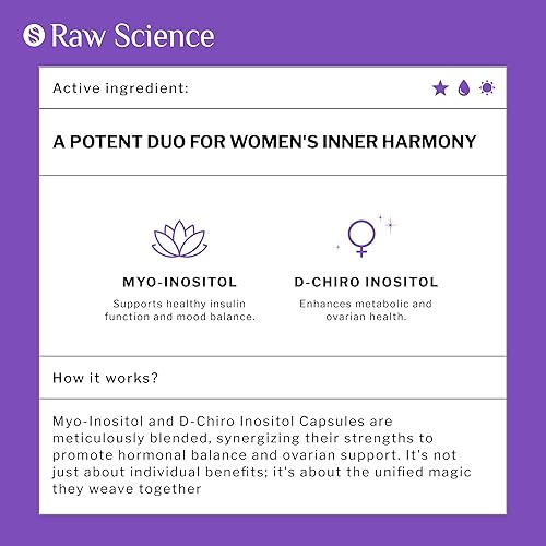 Miniatura 2 de Myo & D-Chiro Inositol - Equilibrio hormonal y apoyo ovárico suplementos de fertilidad para mujeres, PCOS, vitaminas antes de la concepción -